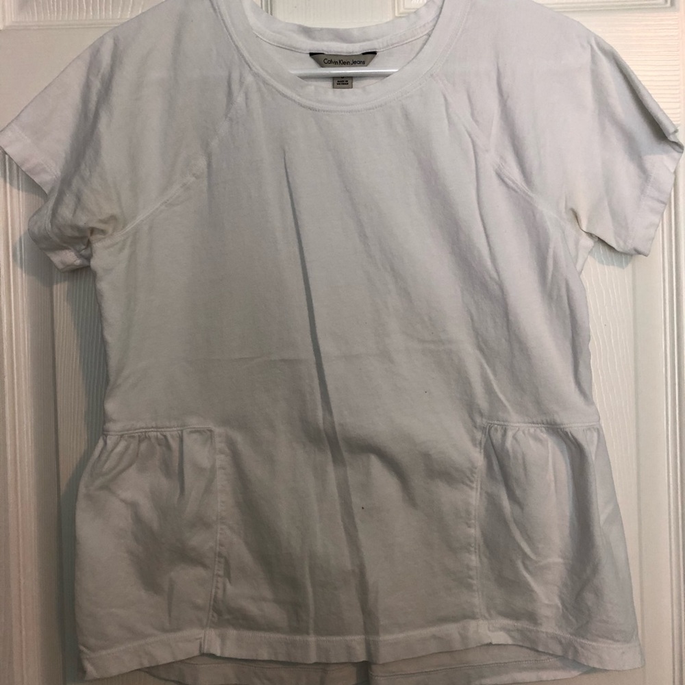 White Peplum Tee